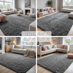 Soft Grey Shag Area Rug for Kids' Rooms