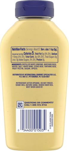 Grey Poupon Dijon Mustard Squeeze Bottle, 10 oz