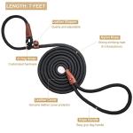 BTINESFUL 7ft Slip Lead Dog Leash, Strong Nylon Rope Leash, 1/4" Dog Training Lead for Small Medium Dogs, 14+ Colors (1/4" * 7 FT, Black)