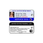XpressID Service Dog Bundle - Pet Animal ID with Handler ID + 3 KeyTags, Lanyard, Badge & ADA Handout - Includes Registration to National Dog Registry - QR Ready