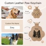 CDBUY Personalized Pet Memorial Gifts for Dogs - Custom Name Paw-Shaped Leather Keychain to Hold Fur or Hair, Refillable Keepsake Charm for Bag, Purse or Keys (Style-B)