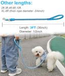 Mycicy 2/3/4/6/10 Foot Reflective Dog Leash Strong Nylon Rope Braided Heavy Duty for Large and Medium Small Dogs Walking Training Leads (Sky Blue, 3ft * 1/2")