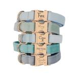 Velvet Harness Set, Gift for Pet Owners, Custom Dog Collar Personalized Name and Phone Number, Custom Collar and Leash for Dogs, Engraved Metal Buckle Collar (X-Large)