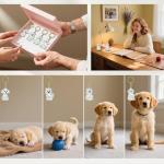 4 Pack Dog Hair Keychain | Set for pet - Keepsake Bottle to Preserve Fur | Memorial Gift for Pet, Pet Lover Accessory