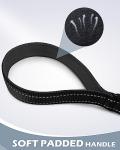 Joytale Strong Short Dog Leash 18 Inch, 1.2 Inch Wide, Heavy Duty, Padded Handle for Traffic Control, Reflective Leash for Medium and Large Dogs Walking Training, Black