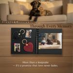 Pet Memorial Keychain & GPS Tracker Holder ｜ Heart Leather Fur Keepsake Locket｜Dog & Cat Sympathy Gift for Loss or New Puppy Essential｜Dog Remembrance Ornament ｜Black Cat Keychain(Single Pack-Black)