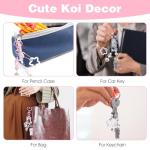 Ouligay 2 Pcs Fuzzy Cat Keychain,Cute Key Chain Charms,Y2k Keychain,Kawaii Matching Keychains with star,Fuzzy Kitty Cat Decor for Cat Lover,Gift for Women Backpack Purse(Gray White)