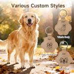 CDBUY Personalized Pet Memorial Gifts for Dogs - Custom Name Paw-Shaped Leather Keychain to Hold Fur or Hair, Refillable Keepsake Charm for Bag, Purse or Keys (Style-B)