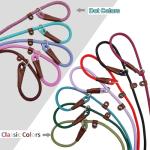 BTINESFUL 7ft Slip Lead Dog Leash, Strong Nylon Rope Leash, 1/4" Dog Training Lead for Small Medium Dogs, 14+ Colors (1/4" * 7 FT, Black)