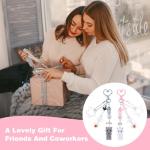 Ouligay 2 Pcs Fuzzy Cat Keychain,Cute Key Chain Charms,Y2k Keychain,Kawaii Matching Keychains with star,Fuzzy Kitty Cat Decor for Cat Lover,Gift for Women Backpack Purse(Gray White)