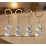 4 Pack Dog Hair Keychain | Set for pet - Keepsake Bottle to Preserve Fur | Memorial Gift for Pet, Pet Lover Accessory