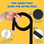 SunGrow Pet Training Leash, Heavy-Duty Polypropylene Walking Leash, 360-degree Swivel Hook, Dog/Puppy Obedience, Recall, Agility Lead, Leisure & Adventure Walking, Black, 6 feet x 0.8 inches