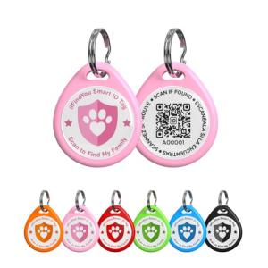 Personalized QR Code Cat Tags, Pink