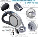 Heavy Duty Retractable Dog Leash-16ft Strong & Durable Walking Leash for S to L Dogs up to 45/115 lbs, Upgraded Lock System, Non Slip Grip, Tangle Free (Purple, Small/Medium)