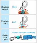 Mycicy 2/3/4/6/10 Foot Reflective Dog Leash Strong Nylon Rope Braided Heavy Duty for Large and Medium Small Dogs Walking Training Leads (Sky Blue, 3ft * 1/2")