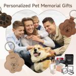 CDBUY Personalized Pet Memorial Gifts for Dogs - Custom Name Paw-Shaped Leather Keychain to Hold Fur or Hair, Refillable Keepsake Charm for Bag, Purse or Keys (Style-B)