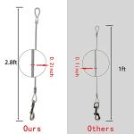 CROWN PAWS 16ft Retractable Dog Leash for Large Breed Dogs up to 110 lbs with a Detachable Chew Proof Extender Wire Ropes (Black L)