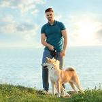 CROWN PAWS 16ft Retractable Dog Leash for Large Breed Dogs up to 110 lbs with a Detachable Chew Proof Extender Wire Ropes (Black L)