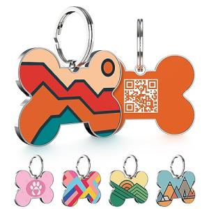 KEKID QR Code Dog Tag,Dog Tags Personalized for Pets, Custom Dog Name ID Tags Personalized Dog and Cat Tags -Free Online Pet Page Prevent Lost/Modifiable