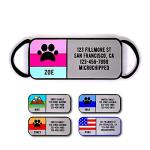 LYP Soundless Slide-On Collar Dog ID Tag - Designer Deep Engraved Silicone – Engraving Will Last - Pet ID Tags, Dog Tags, Cat Tags (Paw - Hot Pink, Large)