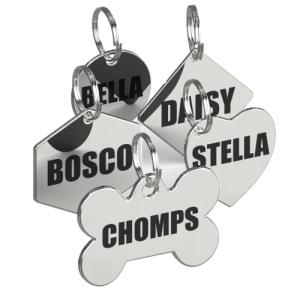 Dr. Fremont's Stainless Steel ID Dog Tags Engraved for Pets Personalized for Cat or Dog Collar Bold Font for Safety (Large, Bone)