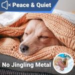 GoTags Silent Personalized Engraved Pet ID Dog and Cat Tags, Jingle Free Quiet Custom Name Tags (Silver, Medium)