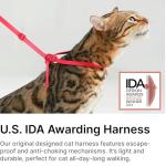 BuddyArmor Cat Harness and Leash 2-in-1, Escape Proof Anti-Chocking Harness Adjustable Lighweight Leash for Walking Outoor Training for Kitten Small Large Cats Puppy, US IDA Bronze Award (Linen)