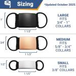 GoTags Silent Personalized Engraved Pet ID Dog and Cat Tags, Jingle Free Quiet Custom Name Tags (Silver, Medium)