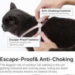 BuddyArmor Cat Harness and Leash 2-in-1, Escape Proof Anti-Chocking Harness Adjustable Lighweight Leash for Walking Outoor Training for Kitten Small Large Cats Puppy, US IDA Bronze Award (Linen)