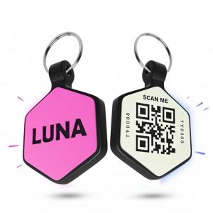 HeyBuddy Smart Pet Tag – Silicone Personalized Dog Tags with QR Code - Engraved Dog Name Tags for Pets - Waterproof, Durable & Stylish - Custom Dog Tag with Easy Scan, No App Needed to View Profile