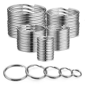 YHYZ Key Ring Stainless Steel Assorted, Heavy Duty Metal Round Keyring Durable in 5 Sizes (1/2 inch, 3/4 inch,1 inch, 1.25 inch, 1.38 inch), for Dog Pet Collar DIY Tag Jewelry Car Key