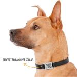 Slide-On Pet ID – Personalized Silent Tag for Dogs and Cats, No Jingle, Stainless Steel, Custom Engraved