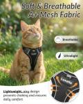 Luxelle Escape-Proof Cat Harness and Leash Set – Adjustable No Pull Soft Vest with 360° Reflective Straps, Built-in Pocket & Wrist Strap, Breathable Mesh Outdoor Harness for Cats & Kittens