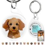 FURMYLOVE QR Code Smart ID Dog Tag, Dog Tags Personalized Silent Pet ID Tag Customizable Free Pet Online Profile, Brown Poodle