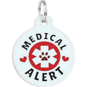 Bad Tags Personalized Dog and Cat ID Tags in 25+ Designs and 2 Sizes - 5 Lines of Custom Engraved Text - Funny Cute Personalized Pet Tags (Medical Alert, Large (1.25 inch))