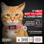 Leather Cat Collar with Bell and Safety Elastic Strap Breakaway Alternative for Small & Large Kittens, Stylish Pet Leather Collar for Boy, Girl Cats with Metal Buckle & QR ID Tag (Pink)