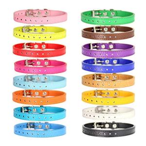 Love Dream Puppy ID Collars - 16pcs Soft PU Leather Adjustable Puppy Whelping Dog Collars for Litter Identification, Newborn Puppies & Kittens Small Medium Dogs