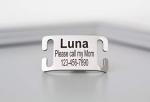 Slide-On Pet ID – Personalized Silent Tag for Dogs and Cats, No Jingle, Stainless Steel, Custom Engraved