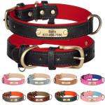 Personalized Dog Collar with Engraved Nameplate, Custom PU Leather Pet ID Collar for Small Medium Large Dogs, Engraved Name and Phone Number Tag for Pet Puppy (Black, S)