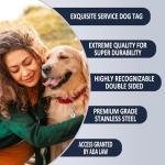 Leash King 1" Service Dog Tag Double Sided Federal Protection with Red Medical Alert Symbol Pet ID Tags .Easily attach to Collar Harness Vest Dog Service Tag with Solid Quick Clip