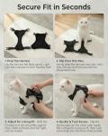 Luxelle Escape-Proof Cat Harness and Leash Set – Adjustable No Pull Soft Vest with 360° Reflective Straps, Built-in Pocket & Wrist Strap, Breathable Mesh Outdoor Harness for Cats & Kittens