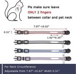 Mogoko Personalized Breakaway Cat Collar, Reflective Customized Kitten Pet Collar with Engraved ID Name Plate and Bell(Black) 7.8"-10.6" Neck