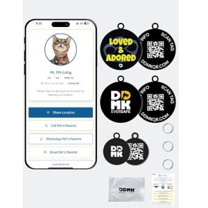 DDMK Smart Pet ID Tag with QR Code – Digital Pet Profile-38-LOVED & ADORED-38