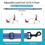 Reflective Dog Collar and Leash Set with Safety Locking Buckle Nylon Pet Collars Adjustable for Small Medium Large Dogs 3 Sizes(Navy Blue&S)