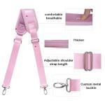 UOZL 59 Inch Shoulder Straps, Soft with Ultra-Thick Fixed Shoulder Pad, Two Way Independently Adjustable Buckle Replacement Straps for Laptop Bag Messenger Bag Tool Bag Luggage,Pink