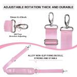 UOZL 59 Inch Shoulder Straps, Soft with Ultra-Thick Fixed Shoulder Pad, Two Way Independently Adjustable Buckle Replacement Straps for Laptop Bag Messenger Bag Tool Bag Luggage,Pink