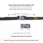 Baitoo Quick Side Release Buckle 1/2 inch Heavy Duty Plastic Backpack Replacement Buckle Clips Snap Clasps 5/8" Dual Adjustable No Sewing for Strap(0.5inch,3sets)