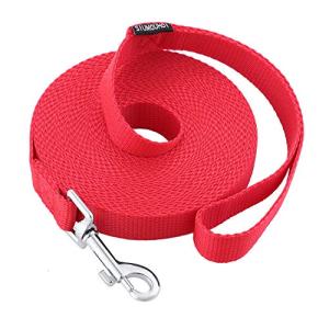 Dog/Puppy Obedience Recall Training Agility Lead - 15ft 20ft 30ft 40ft 50ft Training Leash - Great for Play, Camping, or Backyard - Red 20ft (20Feet, Red)