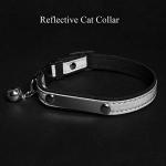 Mogoko Personalized Breakaway Cat Collar, Reflective Customized Kitten Pet Collar with Engraved ID Name Plate and Bell(Black) 7.8"-10.6" Neck
