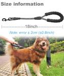 Mycicy Short Dog Leash- 18 Inch Traffic Rope Dog Leash with Padded Handle- 1/2” Strong Nylon Tab for Medium Large Dogs Training Walking (Black)